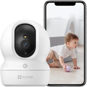 EZVIZ 4MP CCTV Camera for Home Wifi with Audio & Video, Call-Button, 360° Indoor Camera, Color Night Vision, Human & Noise Detection with Auto-Tracking, Two-Way Audio, Dual-Band Wi-Fi, CP1 Pro 4MP